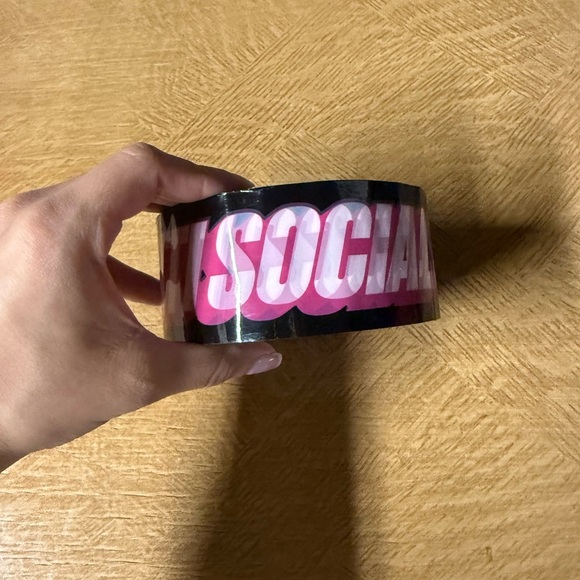 Pink and Black anti social social club tape - Picture 3 of 4